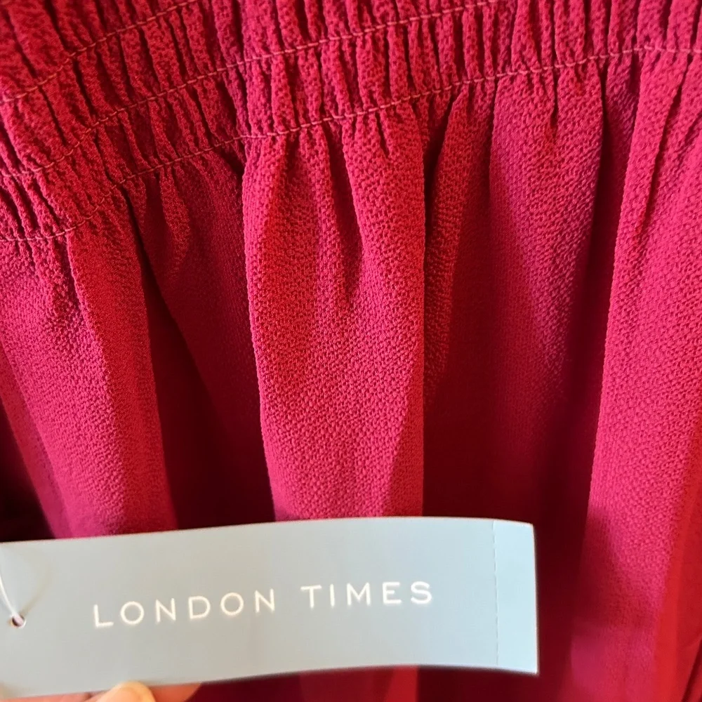 Dress, London Times, size 6, Color, ***   Dress is not red, Burgundy/Sangria - Picture 5 of 6